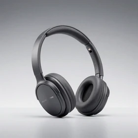 AI-generated product photography example showing professional headphone shot