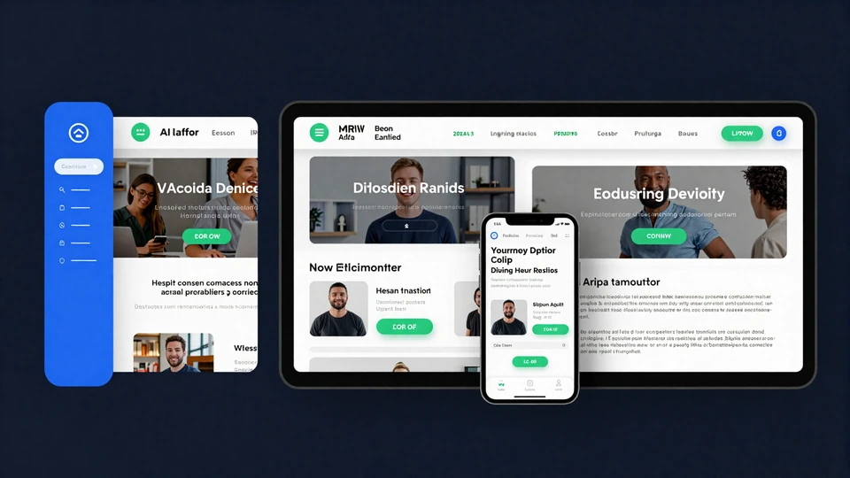 Vsesvit AI landing page generator dashboard showing responsive previews across desktop tablet and mobile devices