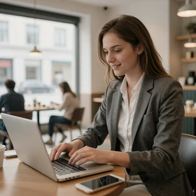 AI-generated lifestyle photography example of professional in workspace